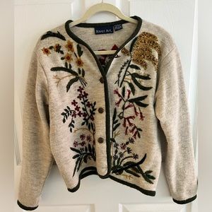 River Art Crewel jacket/cardigan 100% wool size small